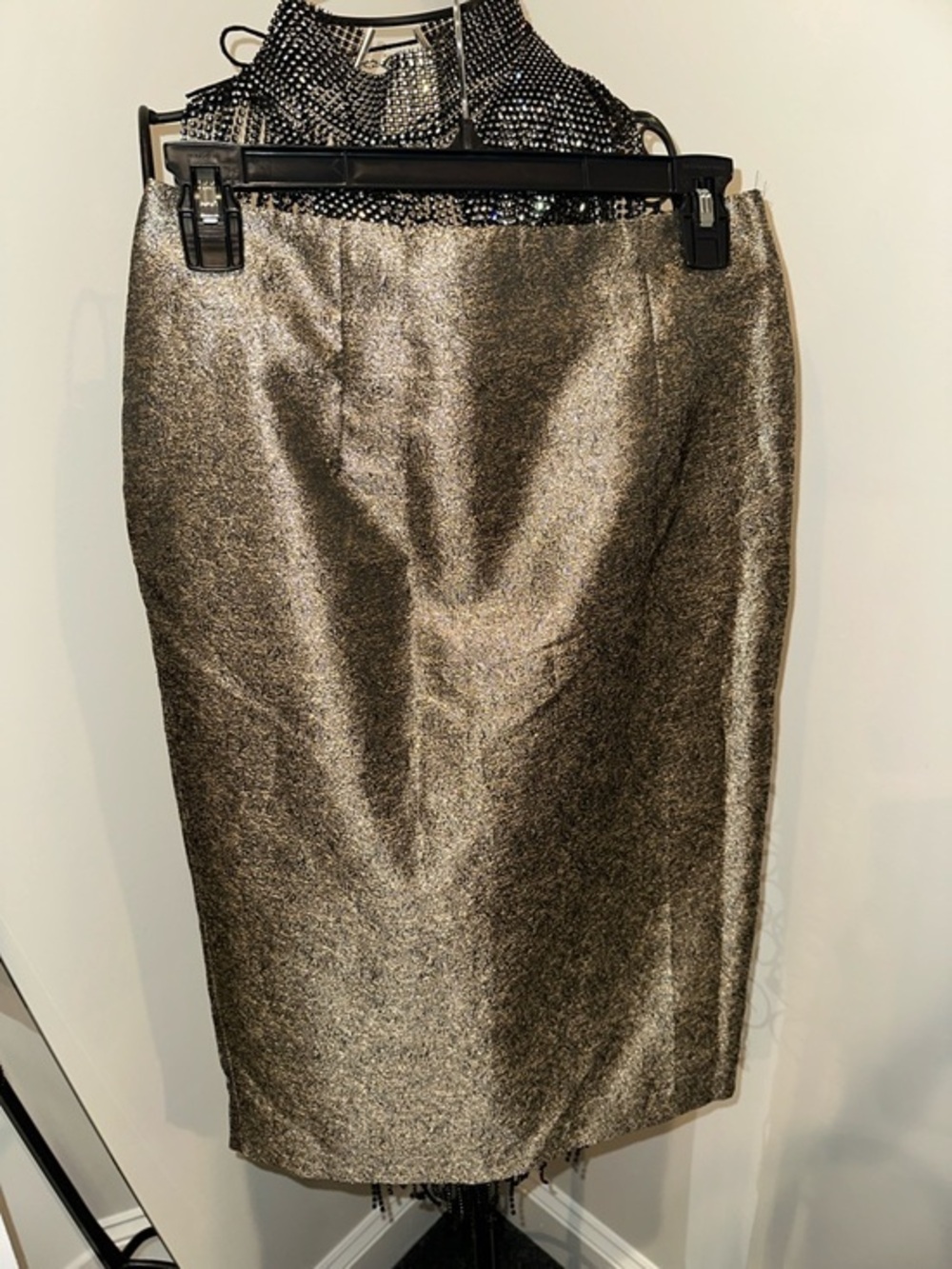 Worthington Shimmering Bronze Pencil Skirt metallic